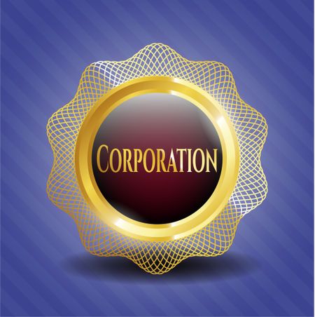 Corporation golden badge or emblem