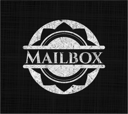 Mailbox chalkboard emblem on black board