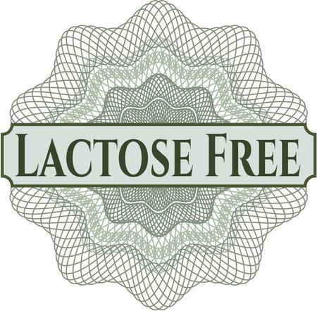 Lactose Free written inside abstract linear rosette