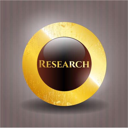 Research golden emblem or badge