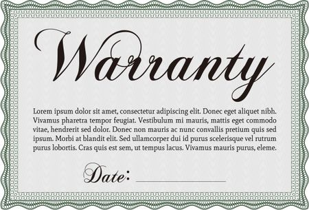 Sample Warranty template. With great quality guilloche pattern. Sophisticated design. 