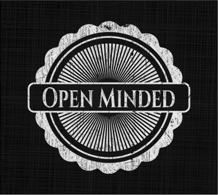 Open Minded written with chalkboard texture