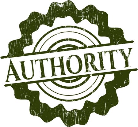 Authority rubber stamp with grunge texture