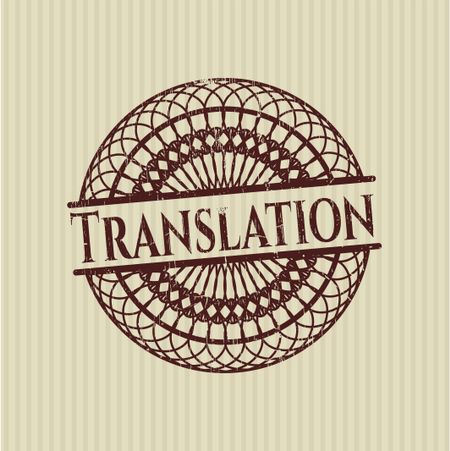 Translation rubber stamp with grunge texture