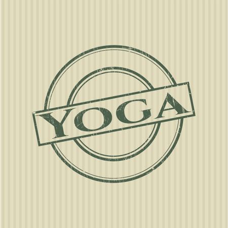 Yoga rubber stamp with grunge texture