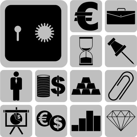business icon set. 13 icons total. Set of web Icons.