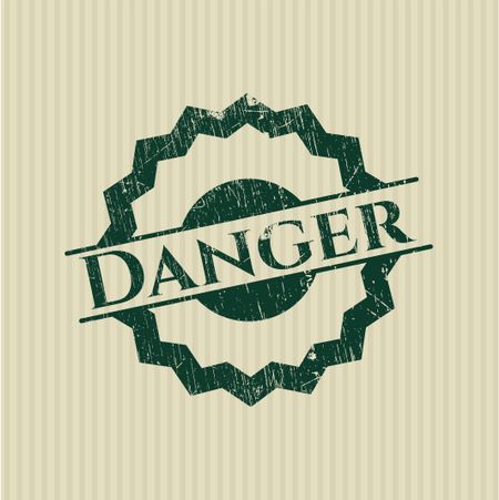 Danger with rubber seal texture