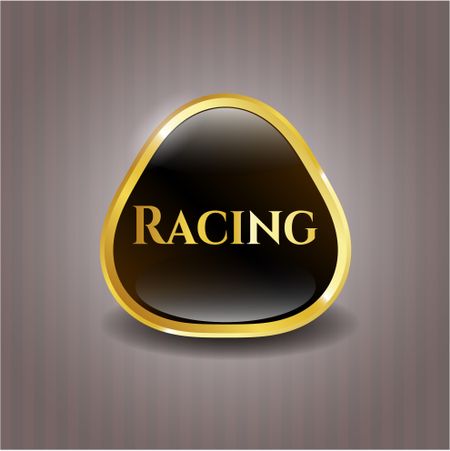Racing gold shiny emblem