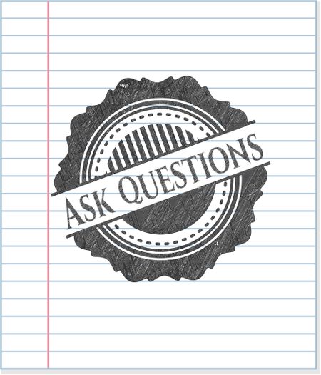 Ask Questions draw with pencil effect