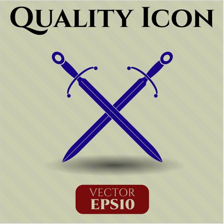 Crossed Swords vector icon or symbol