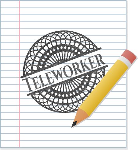 Teleworker draw (pencil strokes)