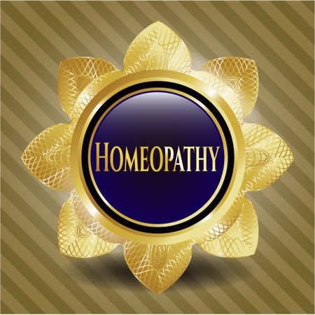Homeopathy gold emblem or badge