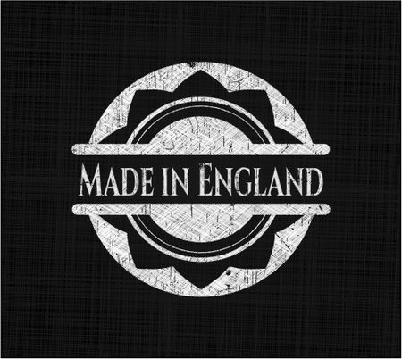 Made in England chalkboard emblem on black board