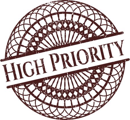 High Priority grunge style stamp