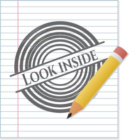 Look inside draw with pencil effect