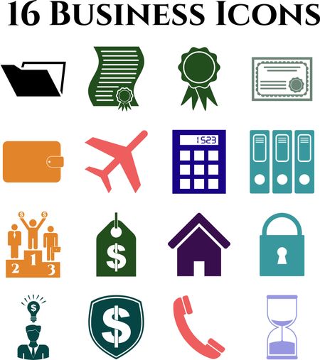 16 icon set. business Icons. Set of web Icons.