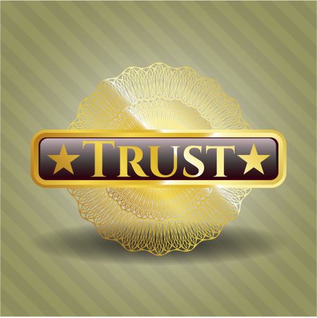 Trust gold emblem or badge