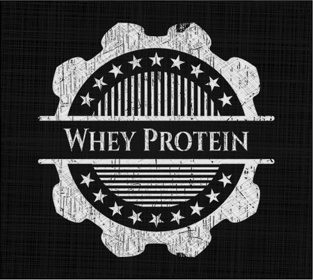 Whey Protein chalkboard emblem on black board