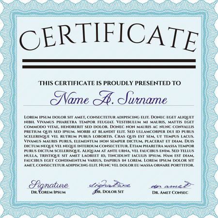 certificate template eps10 jpg of achievement diploma vector illustration design completion