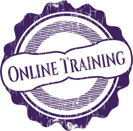 Online Training rubber stamp with grunge texture