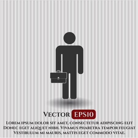 Businessman holding briefcase vector icon