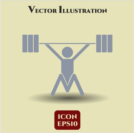 Snatch (Olympic Weightlifting) vector icon or symbol