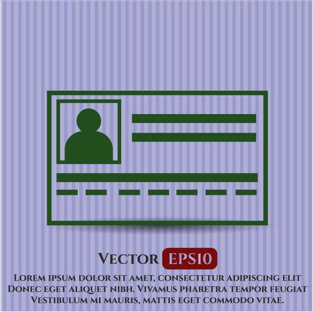 Identification Card vector icon or symbol