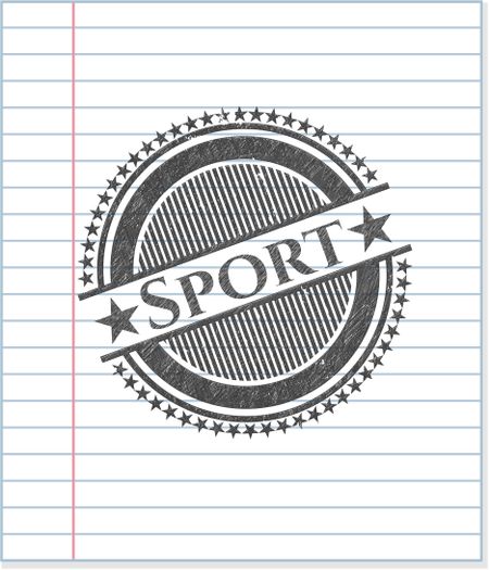 Sport emblem drawn in pencil