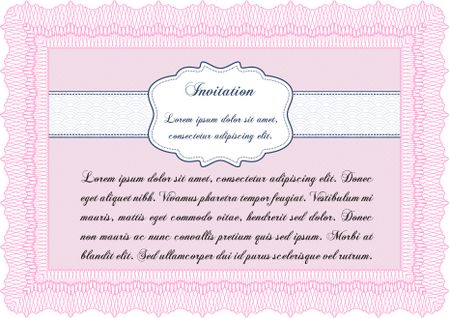 Invitation template. Detailed. With background. Cordial design. 