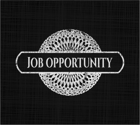 Job Opportunity chalk emblem written on a blackboard