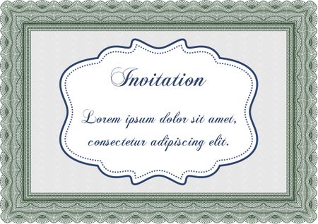 Retro invitation template. With linear background. Artistry design. Border, frame. 