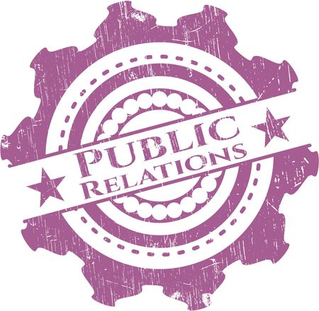 Public Relations rubber stamp with grunge texture