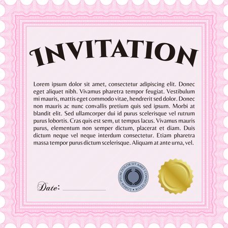 Retro vintage invitation. With guilloche pattern. Retro design.