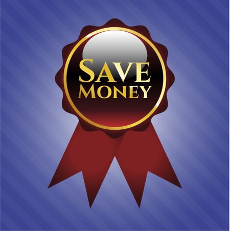 Save Money gold emblem or badge