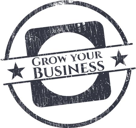 Grow your Business rubber stamp with grunge texture