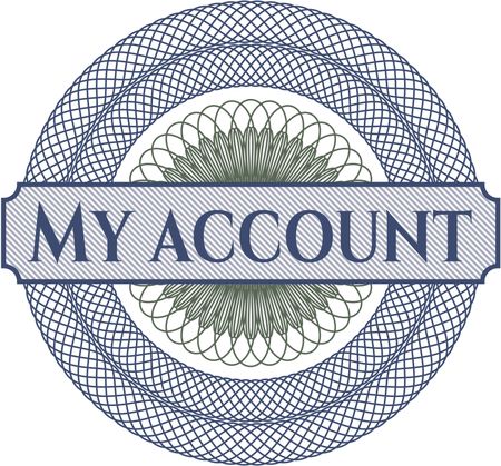 My account rosette or money style emblem