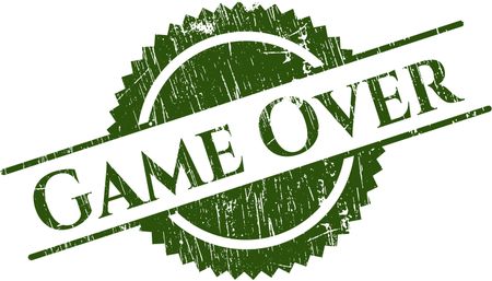Game Over rubber stamp with grunge texture