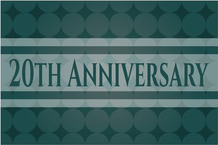 20th Anniversary retro style card, banner or poster