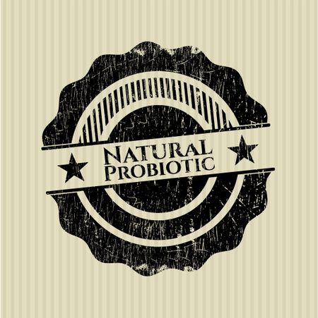 Natural Probiotic grunge style stamp