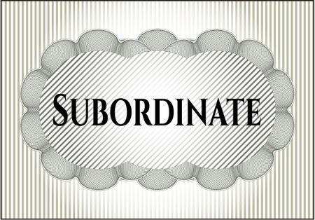 Subordinate poster