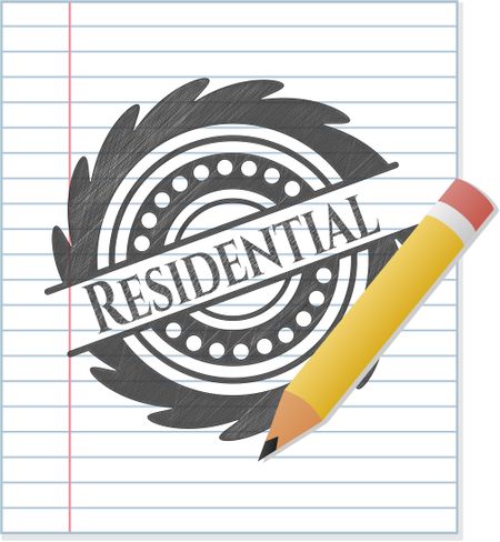 Residential emblem with pencil effect