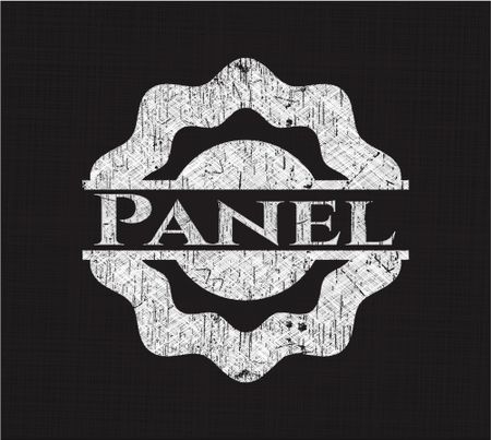 Panel chalk emblem written on a blackboard
