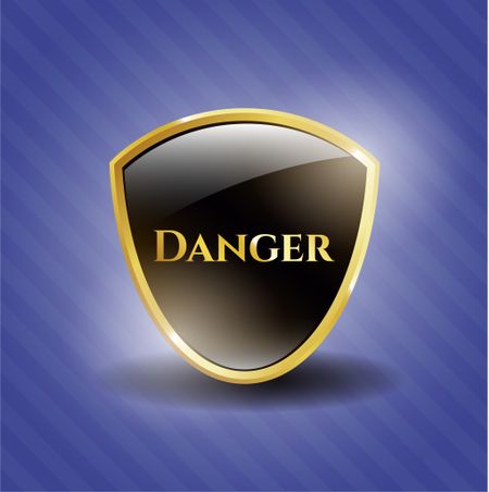 Danger gold shiny emblem