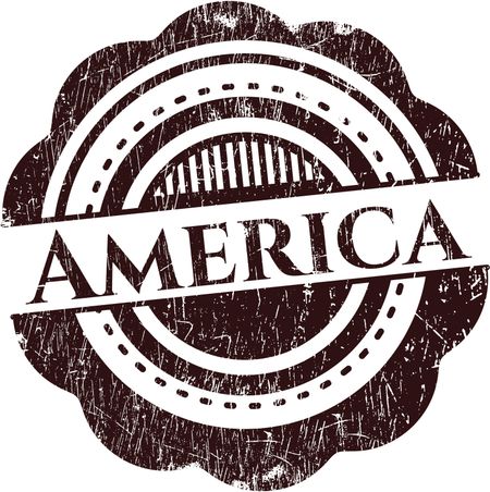America rubber seal with grunge texture
