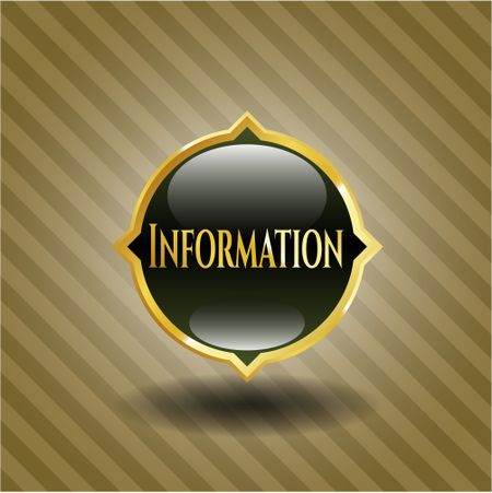 Information gold emblem or badge