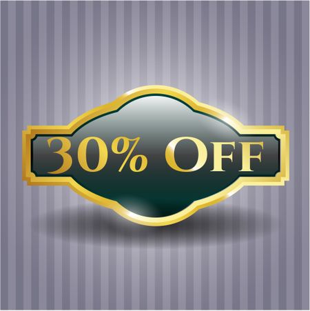 30% Off gold shiny badge