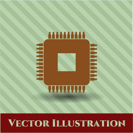 Microchip, microprocessor vector symbol