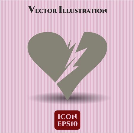 Broken heart icon vector illustration