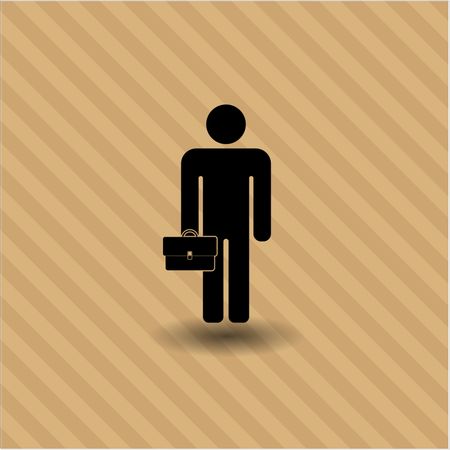 Businessman holding briefcase high quality icon