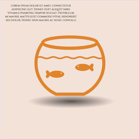 Fishbowl with Fish icon vector illustration